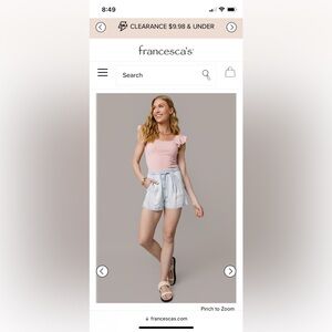 *NWT* Francesca’s chambray shorts